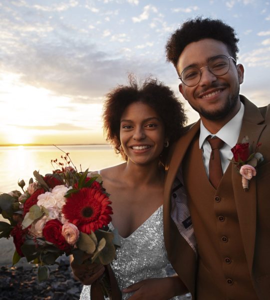 front-view-bride-groom-posing-outdoors